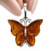 Wisior motyl z bursztynem srebro 925